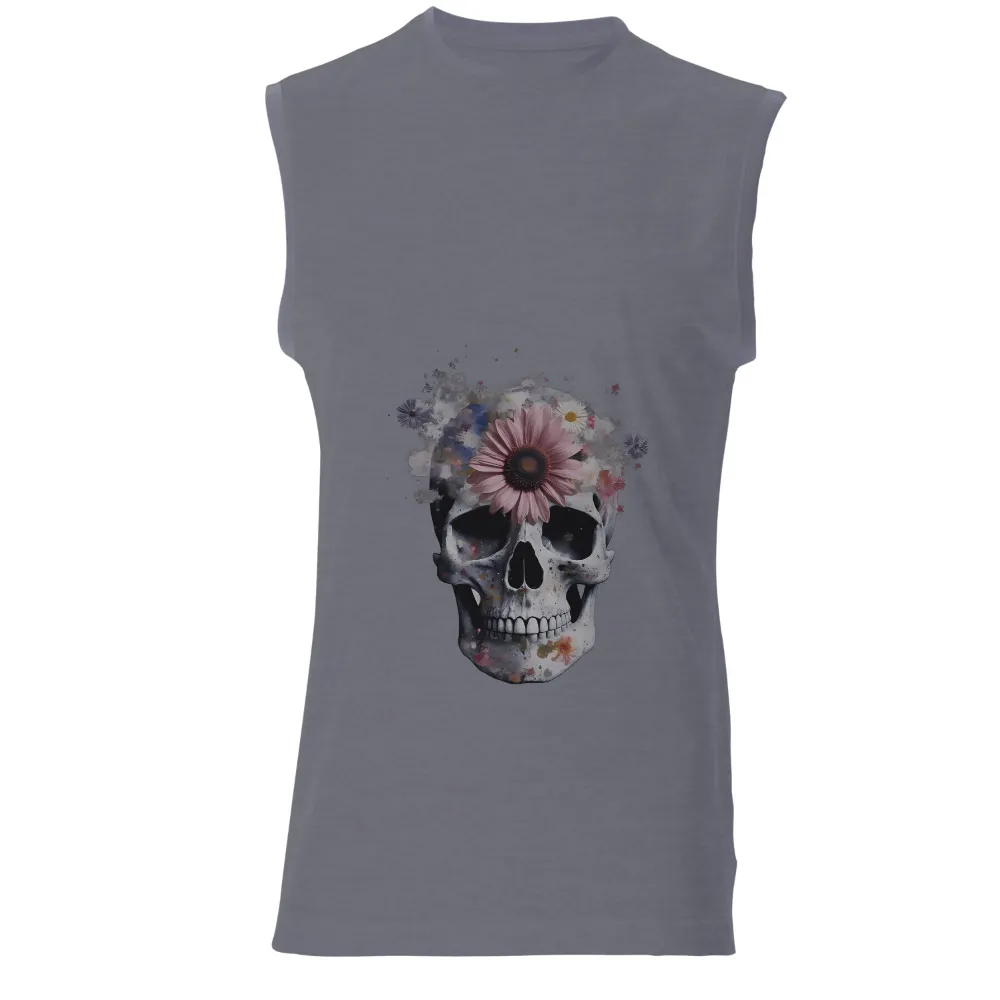 T-Shirts Design: Skull and Flowers - Life and Death Duality|skull shirt animal crossing