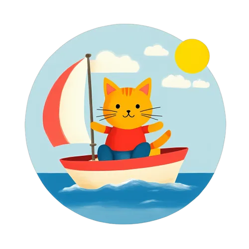 TShirt Printing: Whiskers' Adventure on the Sea