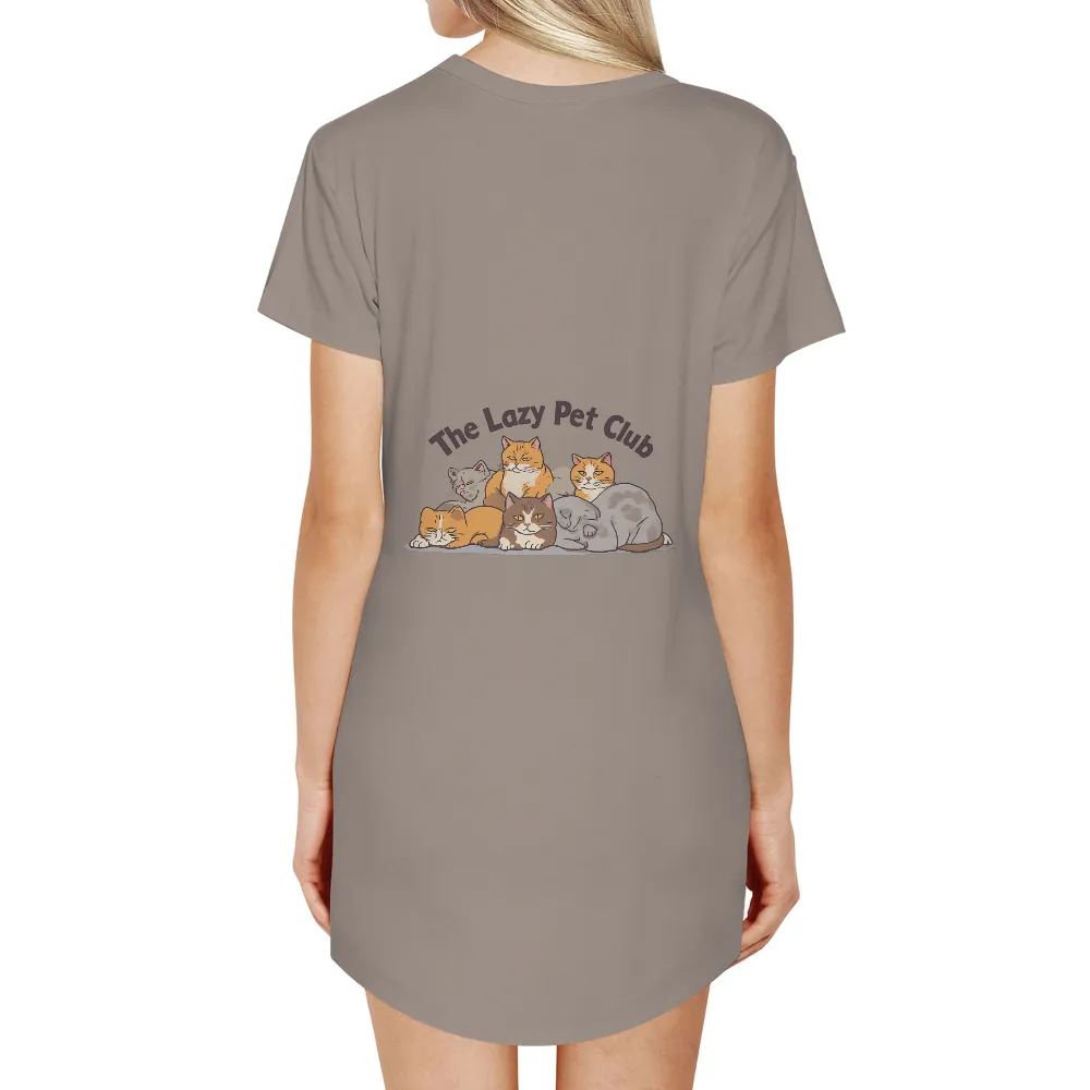 Custom Pet Design: The Lazy Pet Club - Cats, Relaxation, and Companionship|time and tru women's knit cozy button front shirt