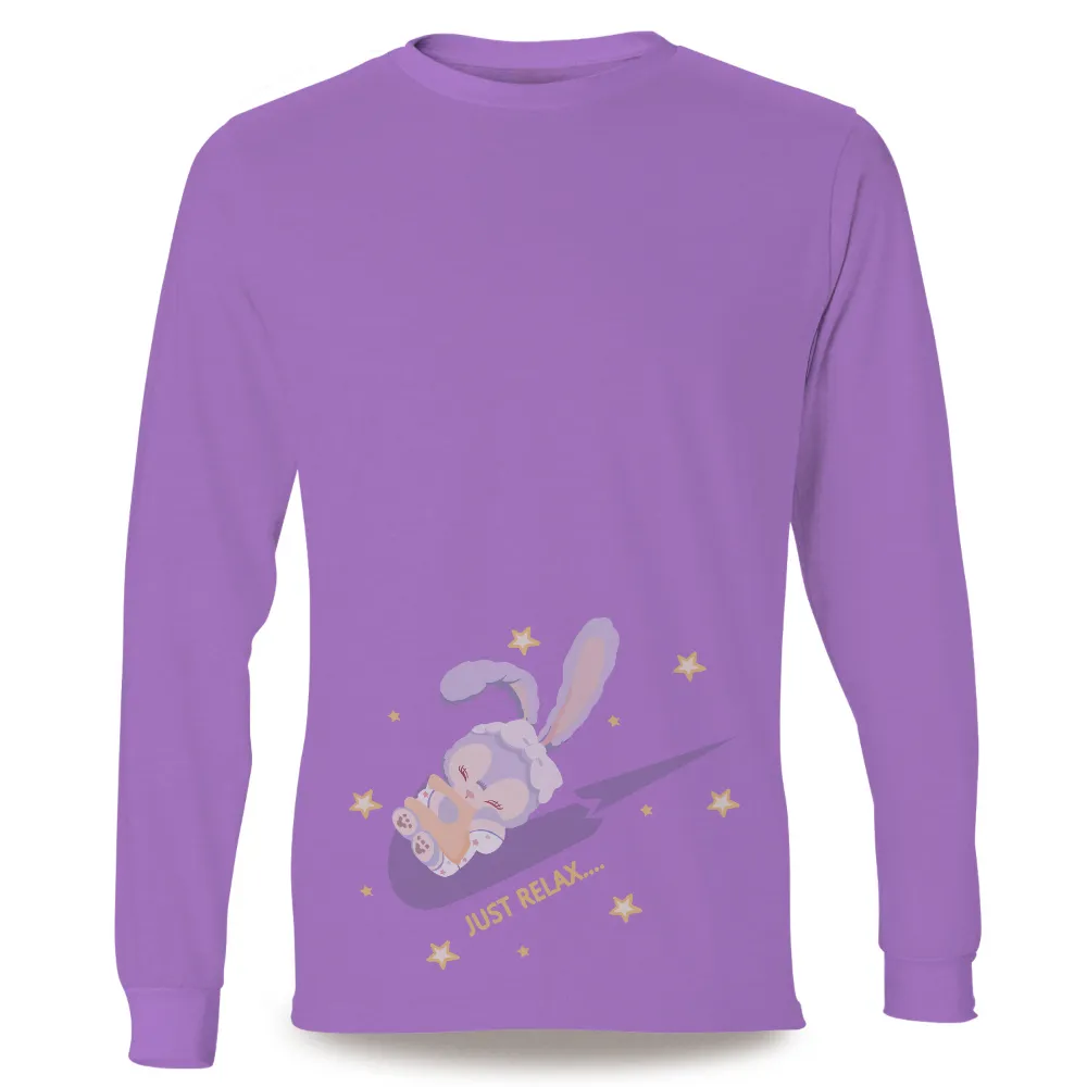 Graphic Tees: Just Relax with Luna - Bunny Dreams Under Starry Skies|bunny shirts for easter