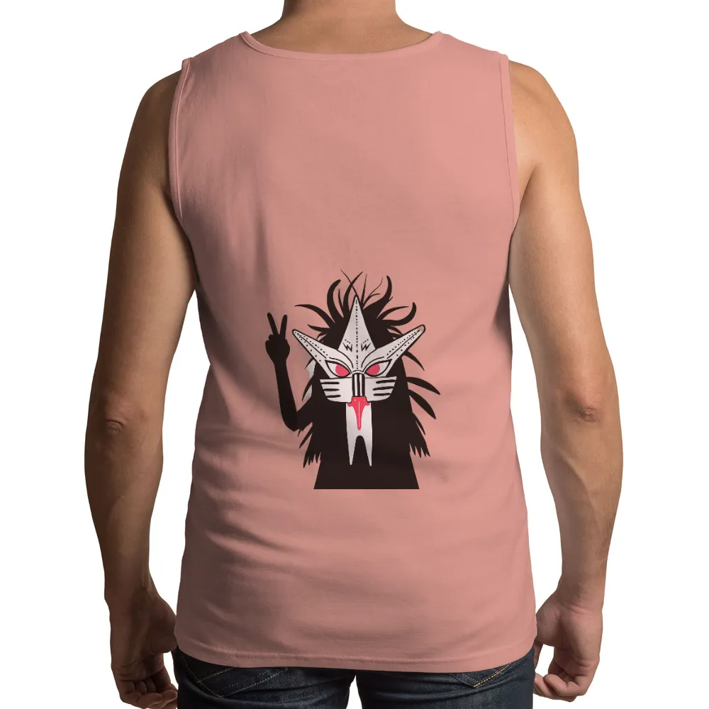 Graphic Tees: Futuristic Anime Mask - Traditional Meets Modern|okx cyberpunk t shirt