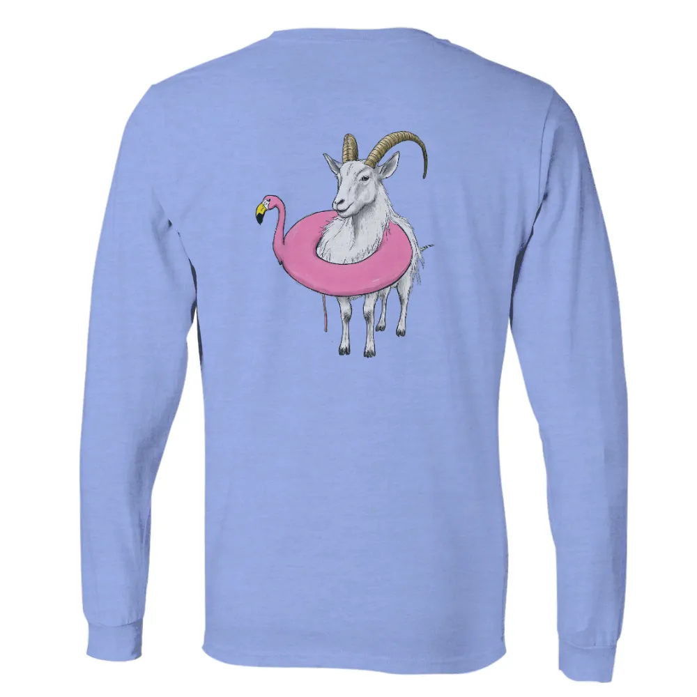 Tee Shirts Printed: Goat Summer Vacation Fun| Goat with vacation float