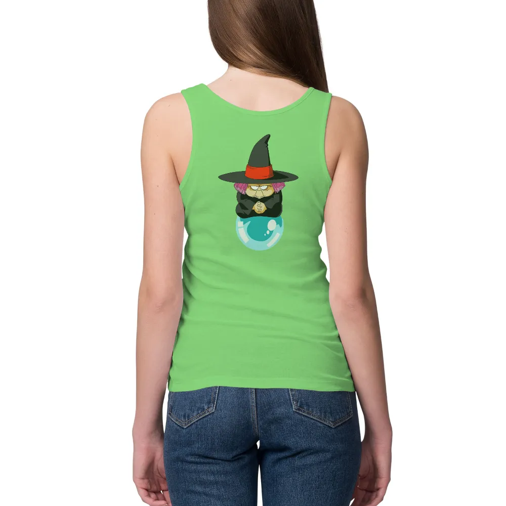 T-Shirts Design: Whimsical Witch with Crystal Ball|critically acclaimed mmorpg final fantasy xiv shirt