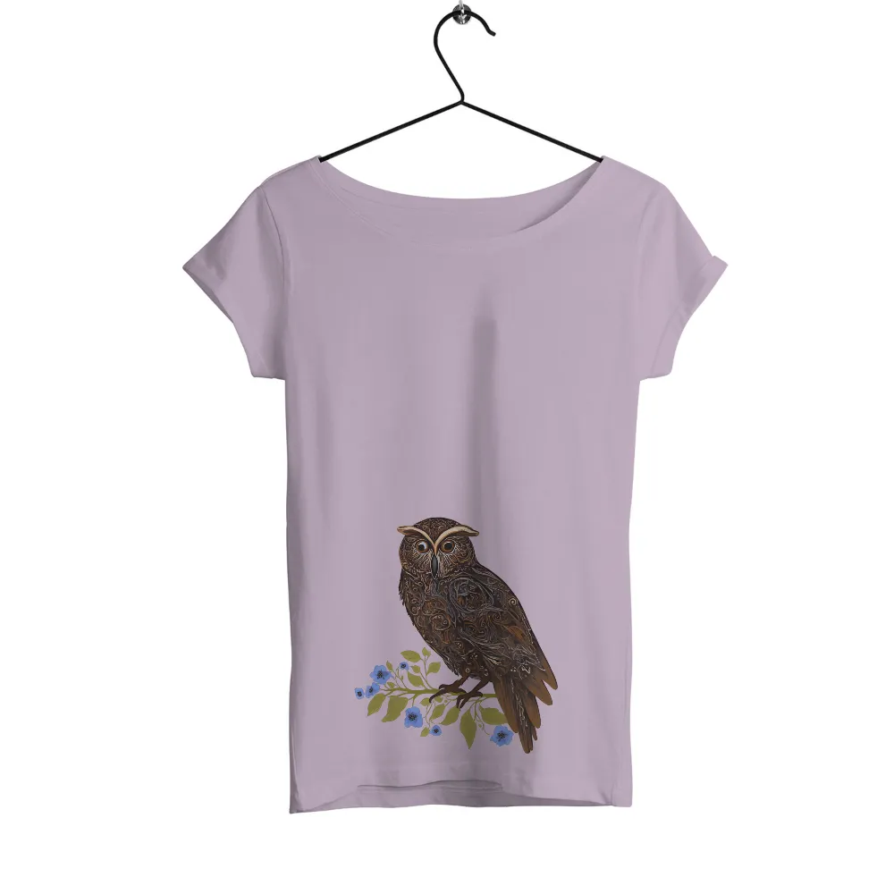 Tee Shirt Printing: Owl Guardian of Wisdom - Artistic Design|lady pink street art