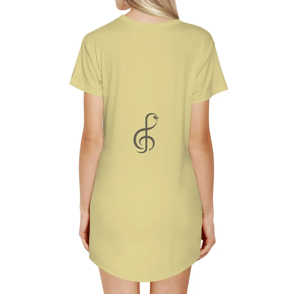 Minimalist Treble Clef Design: A Timeless Emblem of Music|music art love happiness t shirt