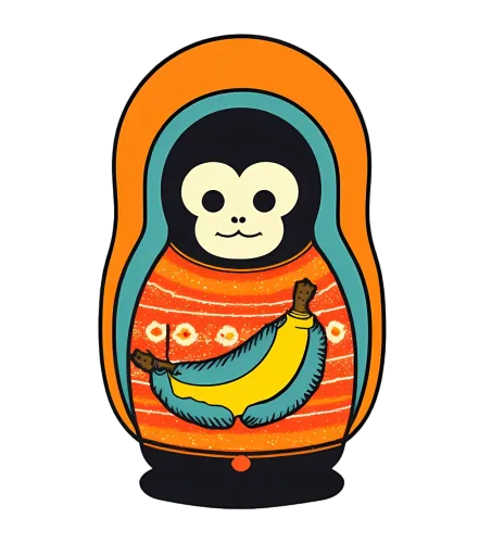 Pop Culture Graphic Design: Monkey Matryoshka Art