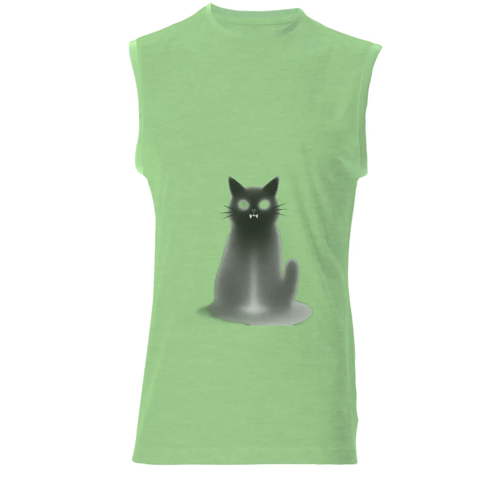 Ghostly Cat T-Shirt Printing | Mysterious & Eerie Glow| minimalistic design