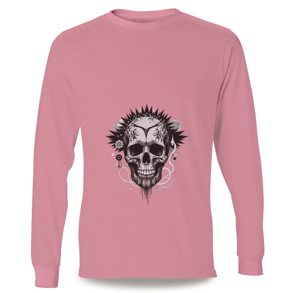 Shirts Graphic Tees: Eternal Night Skull Art|ranboo floral shirt