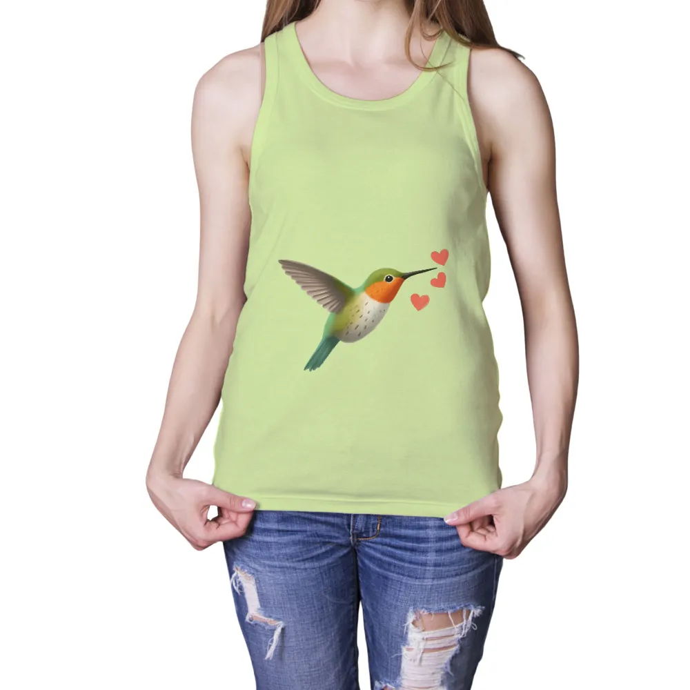 Tee Shirts Printed: Hummingbird Love - Whimsical Nature Design|love for damar 3 shirt