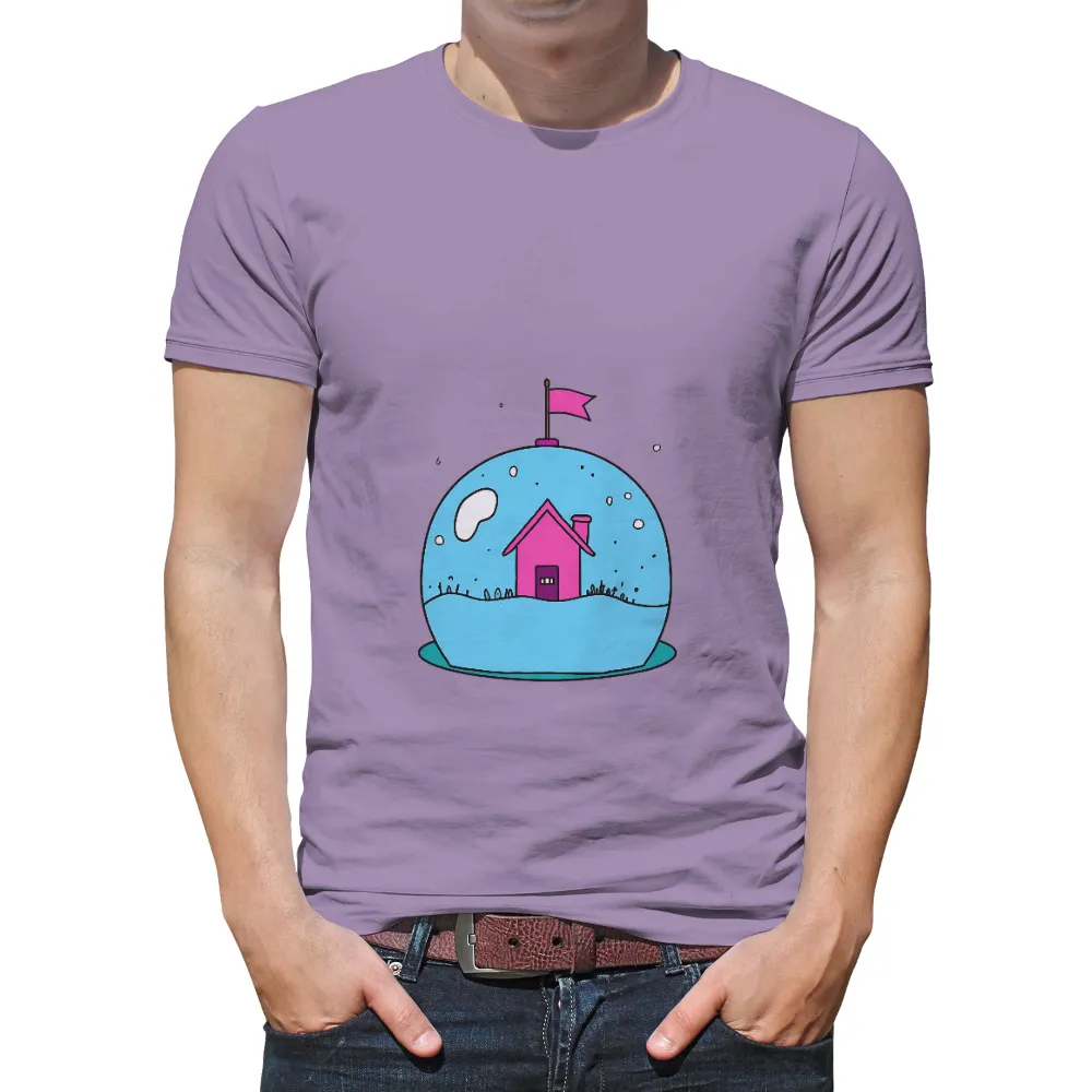 Snow Globe House: A Symbol of Warmth and Hope - T-Shirt Printing|sanctuary fireside boyfriend shirt