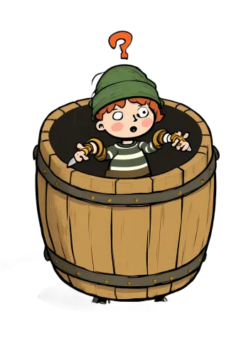 T-Shirt Printing: Finn's Adventure in a Wooden Barrel