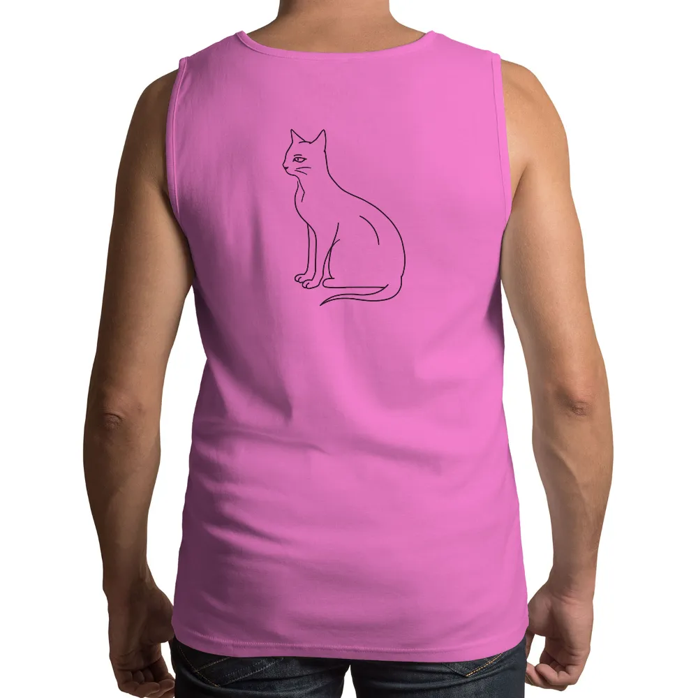 TShirt Printing: Elegant Cat Silhouette - Minimalist Art| Elegant cat silhouette