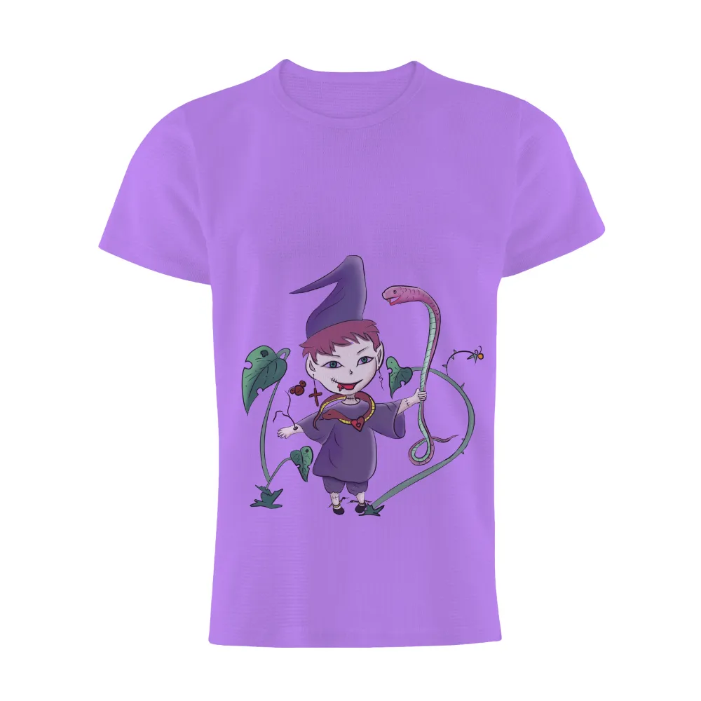 Customized Tee Shirts: Whimsical Witch Adventure with Serpent|final fantasy xt shirt