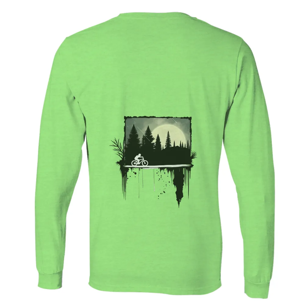 T-Shirts Design: Cycling Adventure Under the Full Moon| adventurous cycling