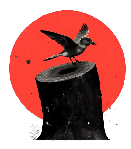 Custom Tee Shirts: Bird's Flight Under the Red Moon