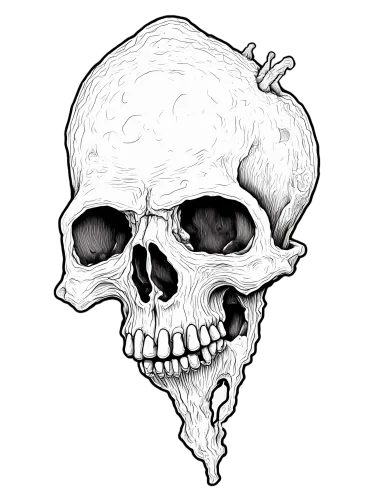 TShirt Design: Surreal Skull with Apple - Life and Death Cycle