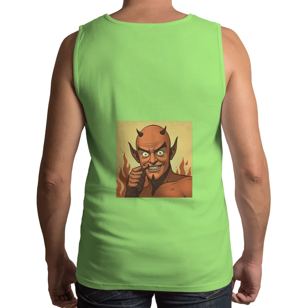 T-Shirts Custom: Devilish Humor | Mischievous Devil Design| devil with a sly grin