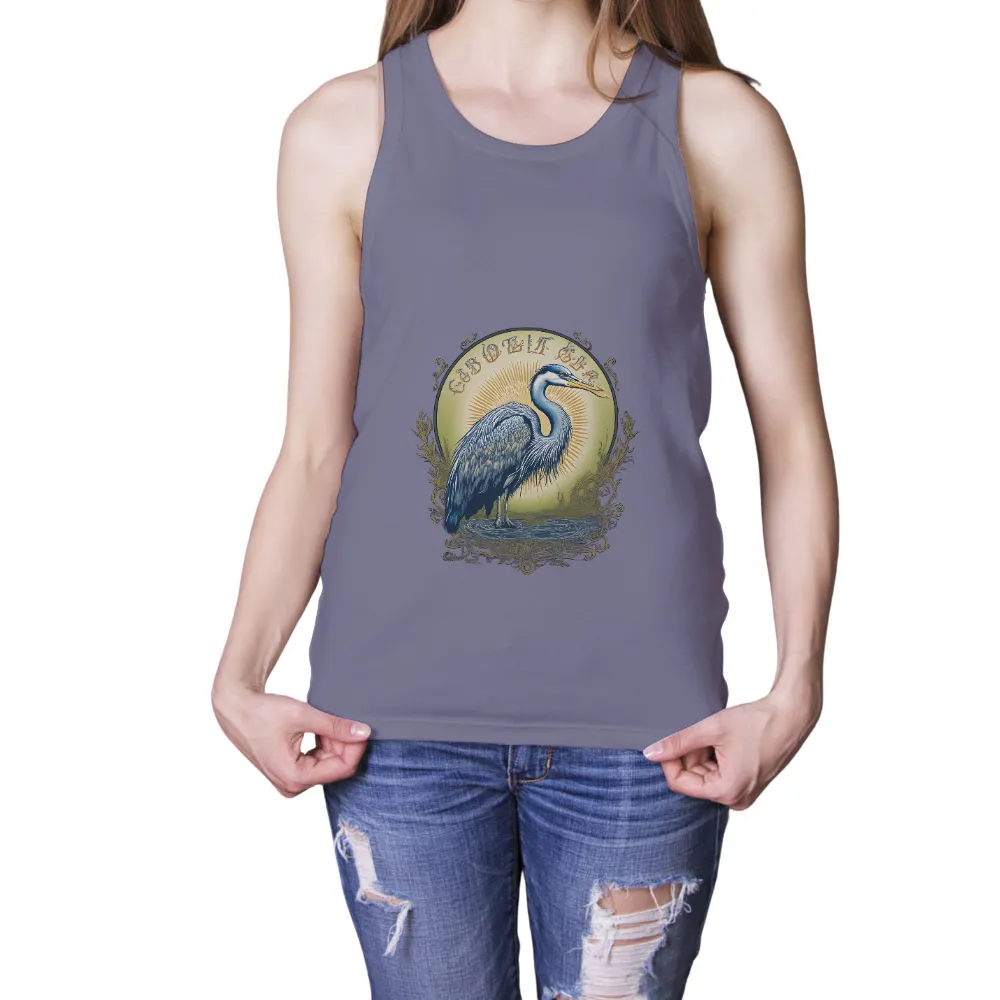 Custom Design Featuring Heron Nature Tranquility Art|old milwaukee t shirt vintage