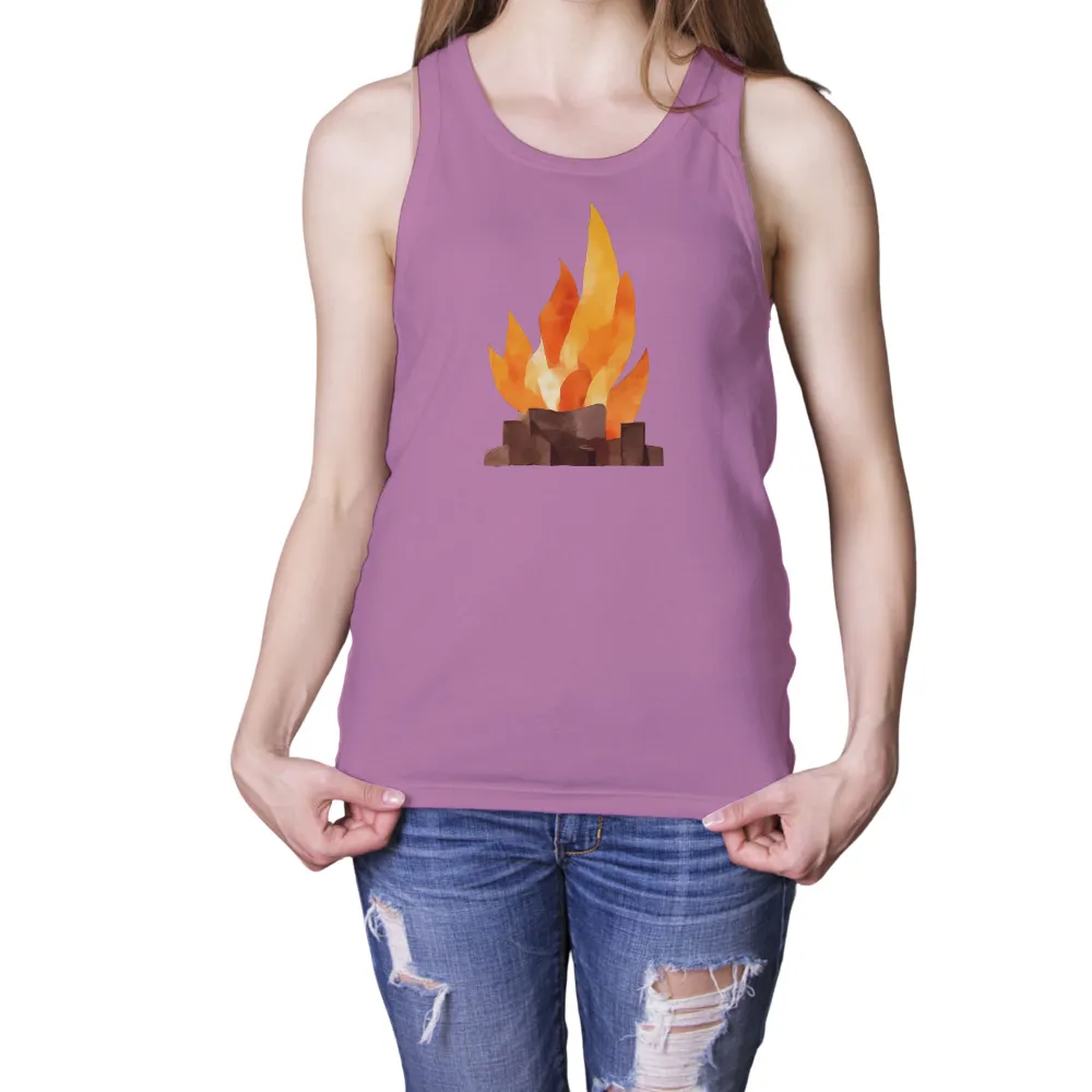 Custom Tee Shirts: Campfire Spirit - Nature's Warmth|craft t shirt design