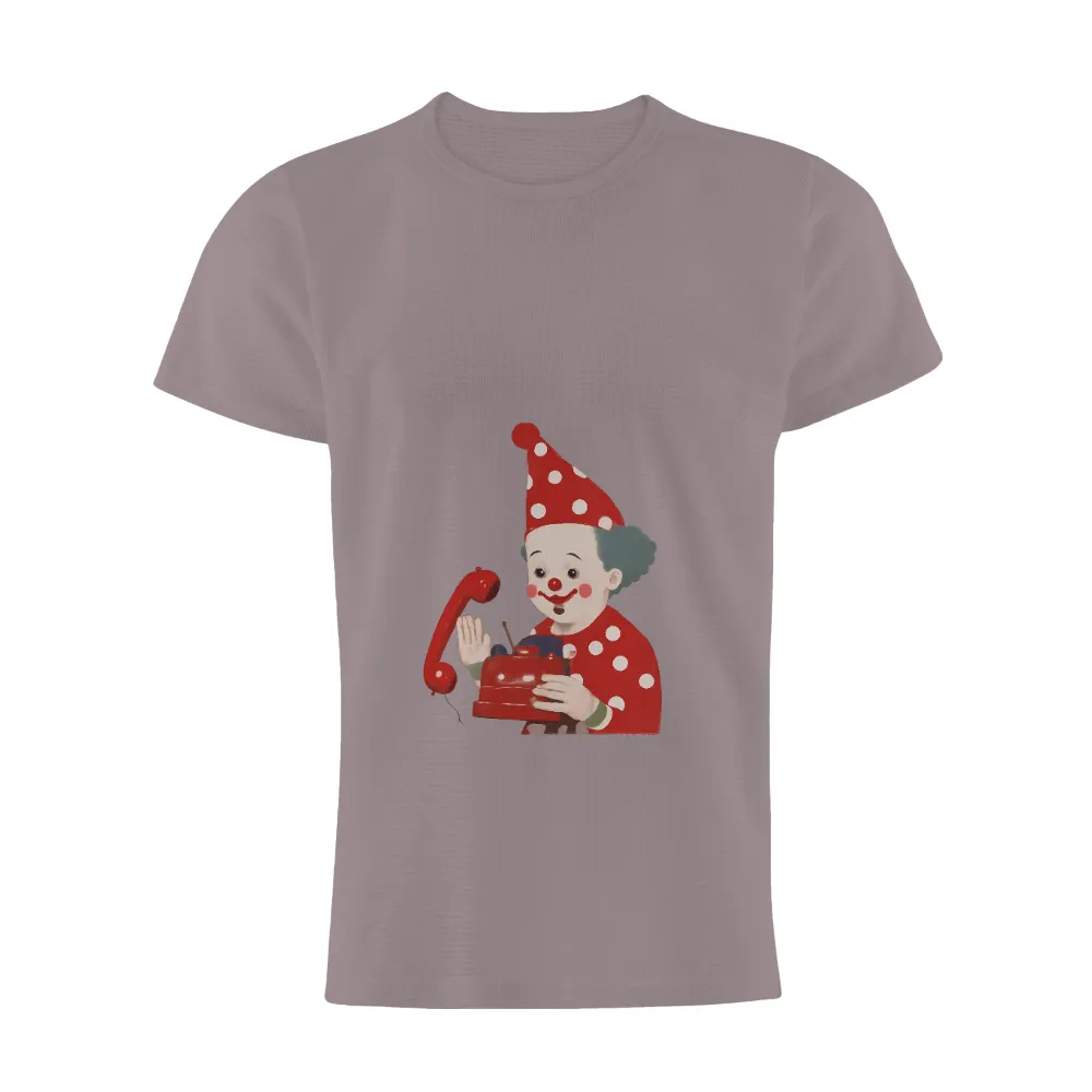 T-Shirts Pattern: Whimsical Clown with Vintage Telephone|biggie the what vintage tee