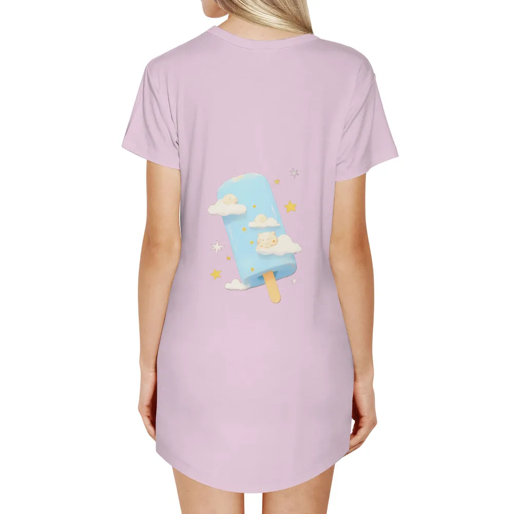 Charming Ice Cream Popsicle with Bears Design|sunlight magic print shirt