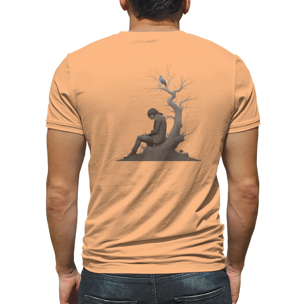 T-Shirts Pattern: Solitude and Hope - Blue Bird and Leafless Tree|freedom is essential t shirt