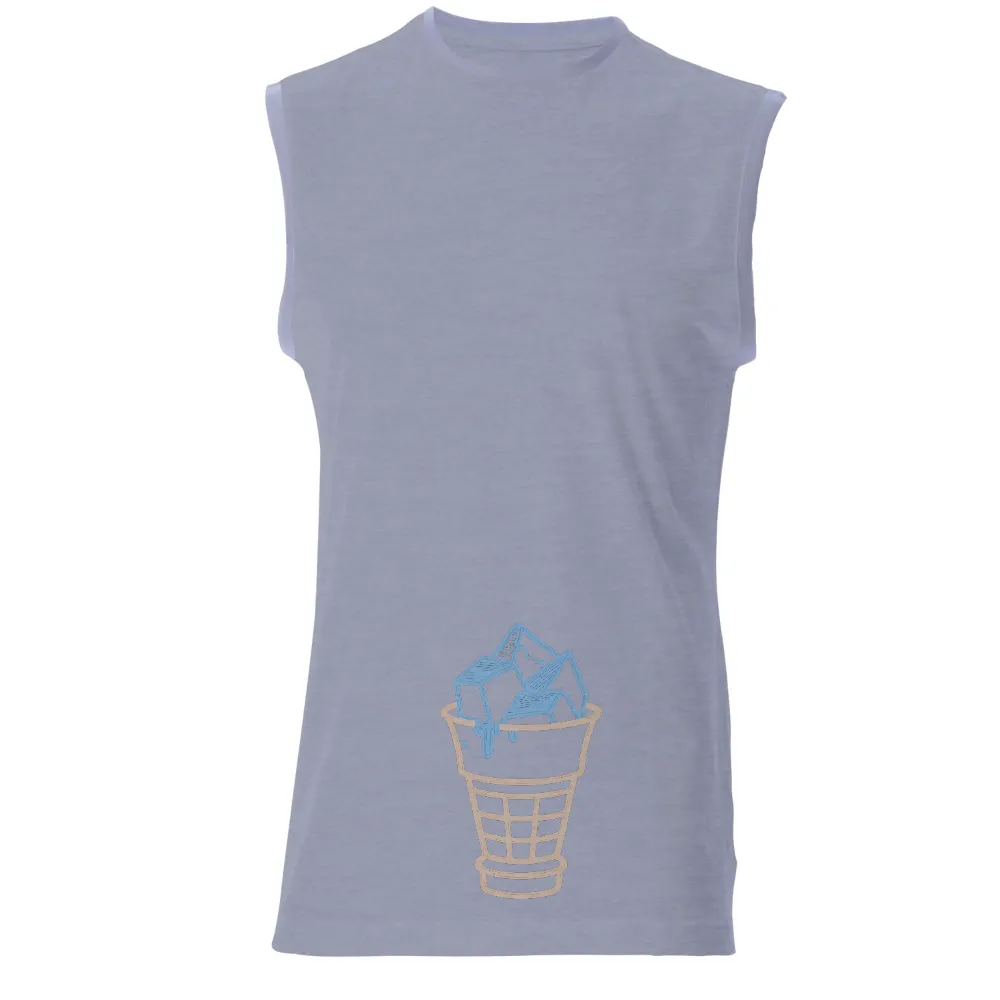 T-Shirts Pattern: Ice Cream Cubes in a Waffle Cone| Melting effect on ice cream