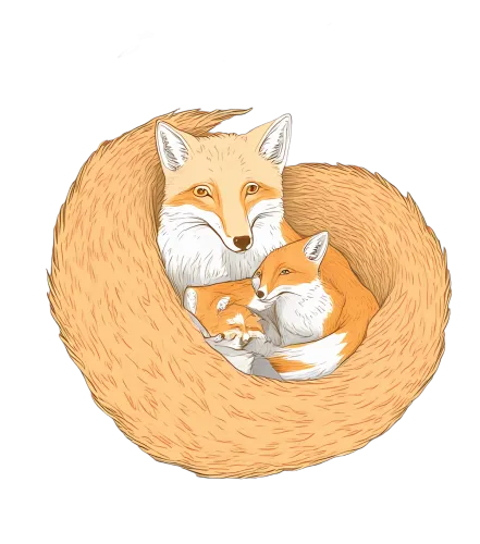 Graphic Tees: Foxes Embrace - Love and Protection