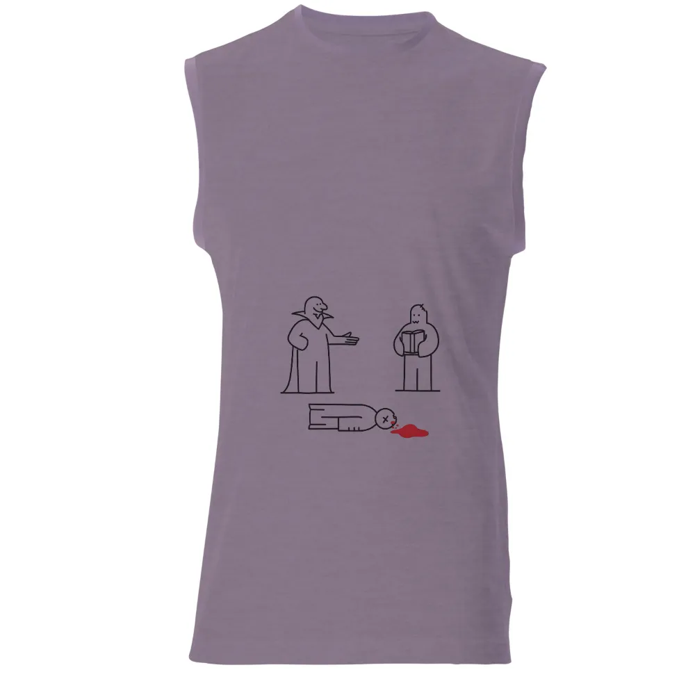 Shirts Graphic Tees: Horror Satire Design| figure holding an open book