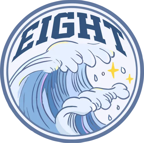 TShirt Printing: Catch the Eighth Wave with The Eight's Logo