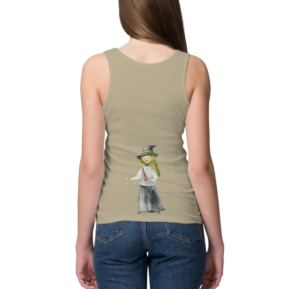 Graphic Tees: Young Witch Elara - Artistic Design|fantasy factory beer shirt