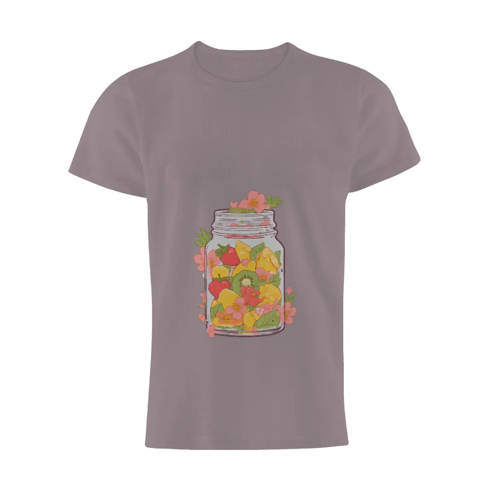 T-Shirts Custom: Vibrant Fruit Jar | Freshness & Joy| strawberries