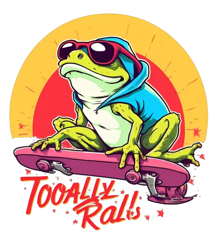 Retro Frog Skateboard Art: Embrace 80s Humor and Style