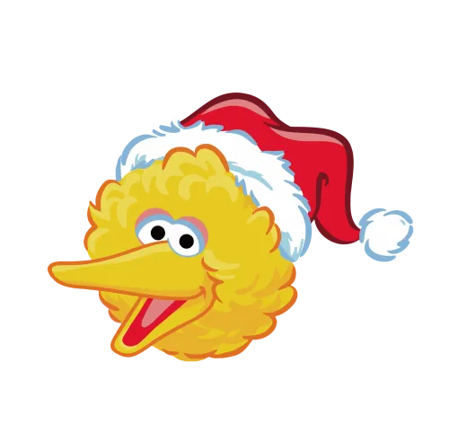 Custom Tee Shirts: Big Bird in a Santa Hat - Festive Holiday Joy