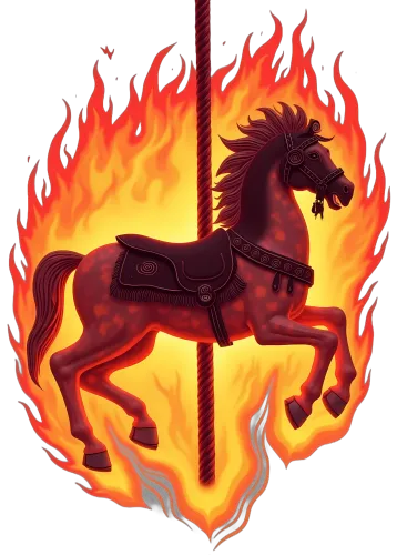 T-Shirts Custom: Carousel Horse on Fire - Artistic Design