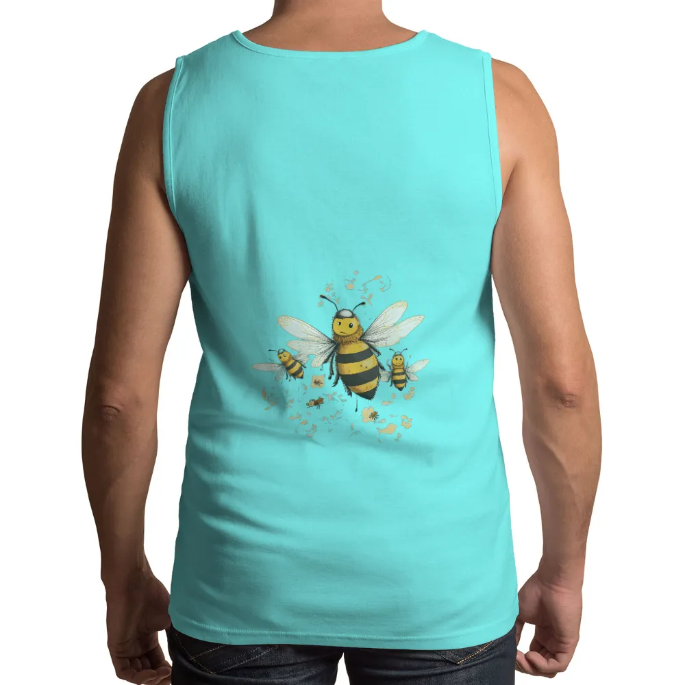 T-Shirts Custom: Bee Leadership - Vibrant Colors and Thoughtful Expressions| smaller bees with distinct personalities