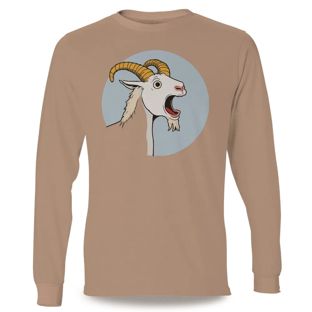 Custom T-Shirt Printing: Quirky Goat Design | Funny & Unique Tees| Goat roaring