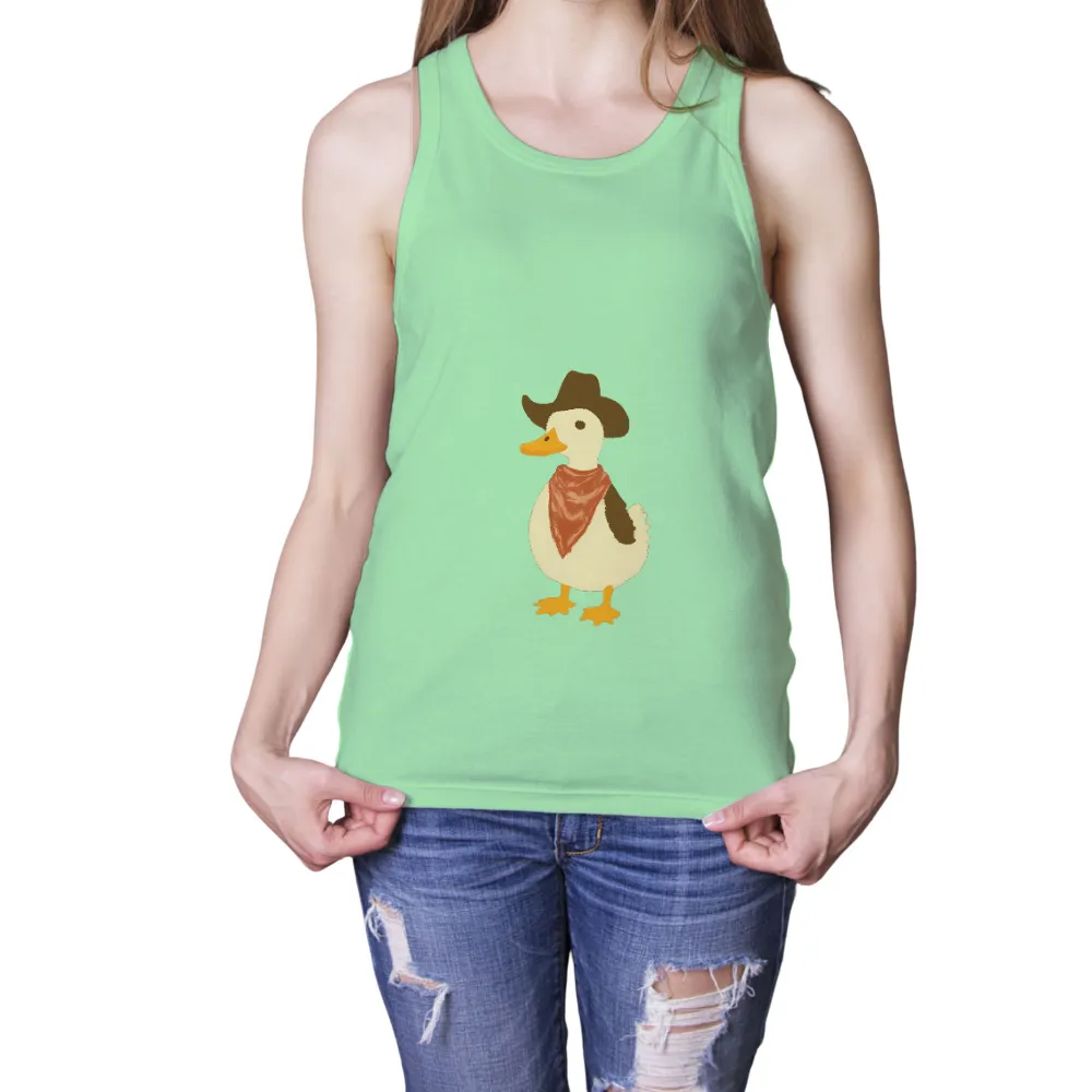 Cowboy Duck T-Shirt Design: Quirky Adventure|double duck shirts