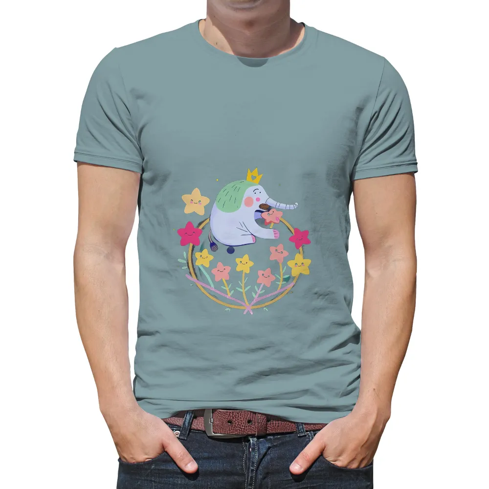 Tee Shirt Printing: Whimsical Elephant Guardian of the Star Garden|banksy joy millward