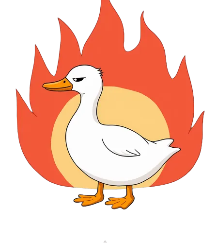 T-Shirts Pattern: Defiant Duck in Flames