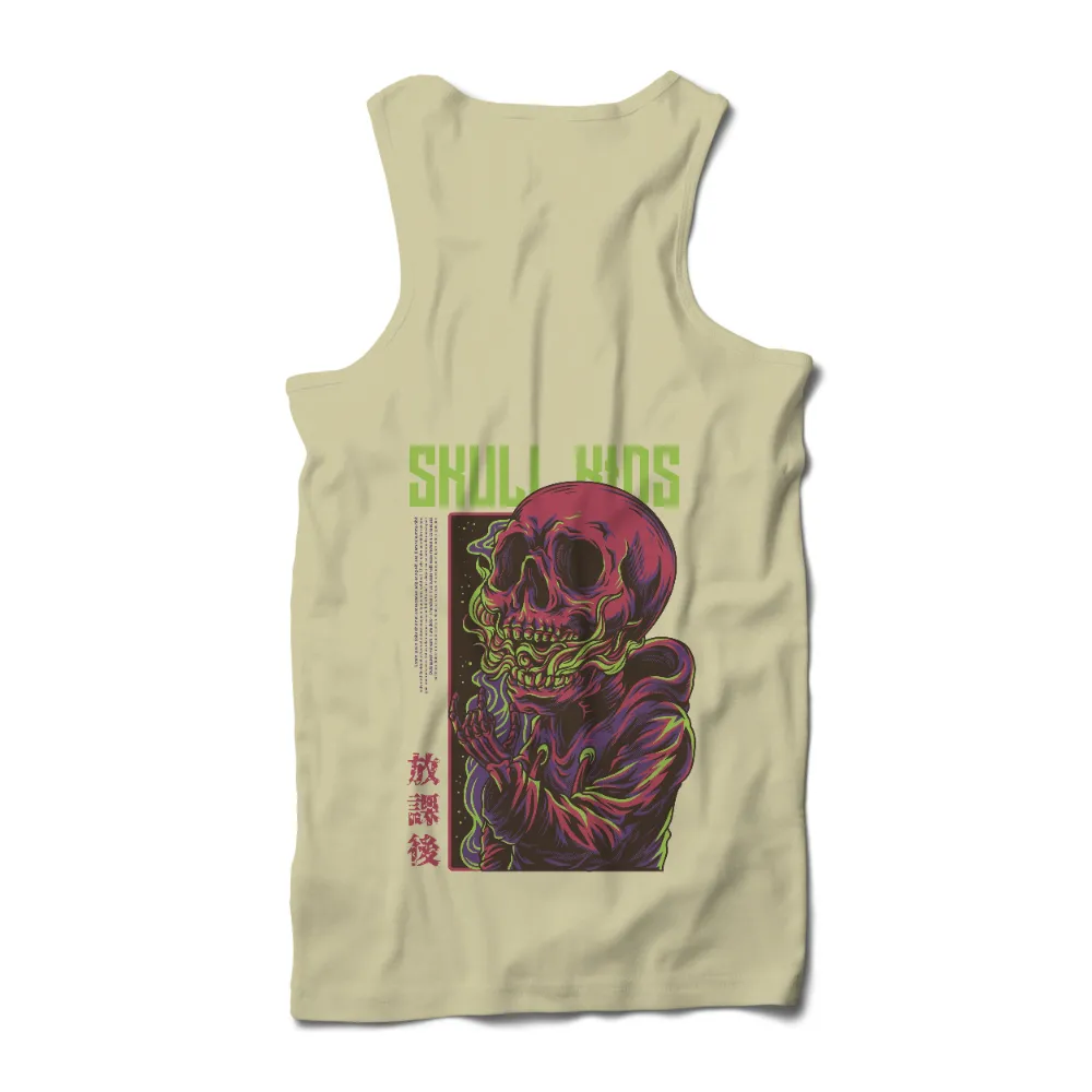 Skull Kids T-Shirt Printing: Neon Rock 'n' Roll Design|hot topic black and white plaid studded skull