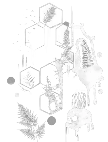 T-Shirt Printing: Melting Skull & Ferns - Artistic Design