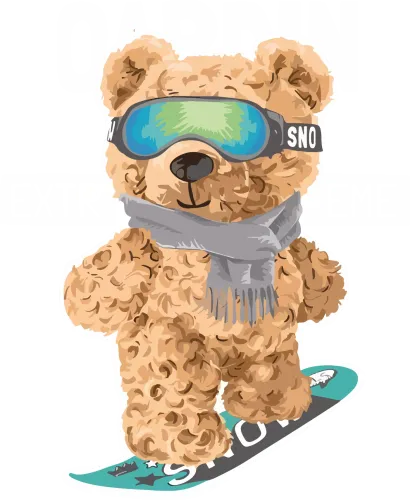 Graphic Tees: Snowy the Adventurous Snowboarding Teddy Bear