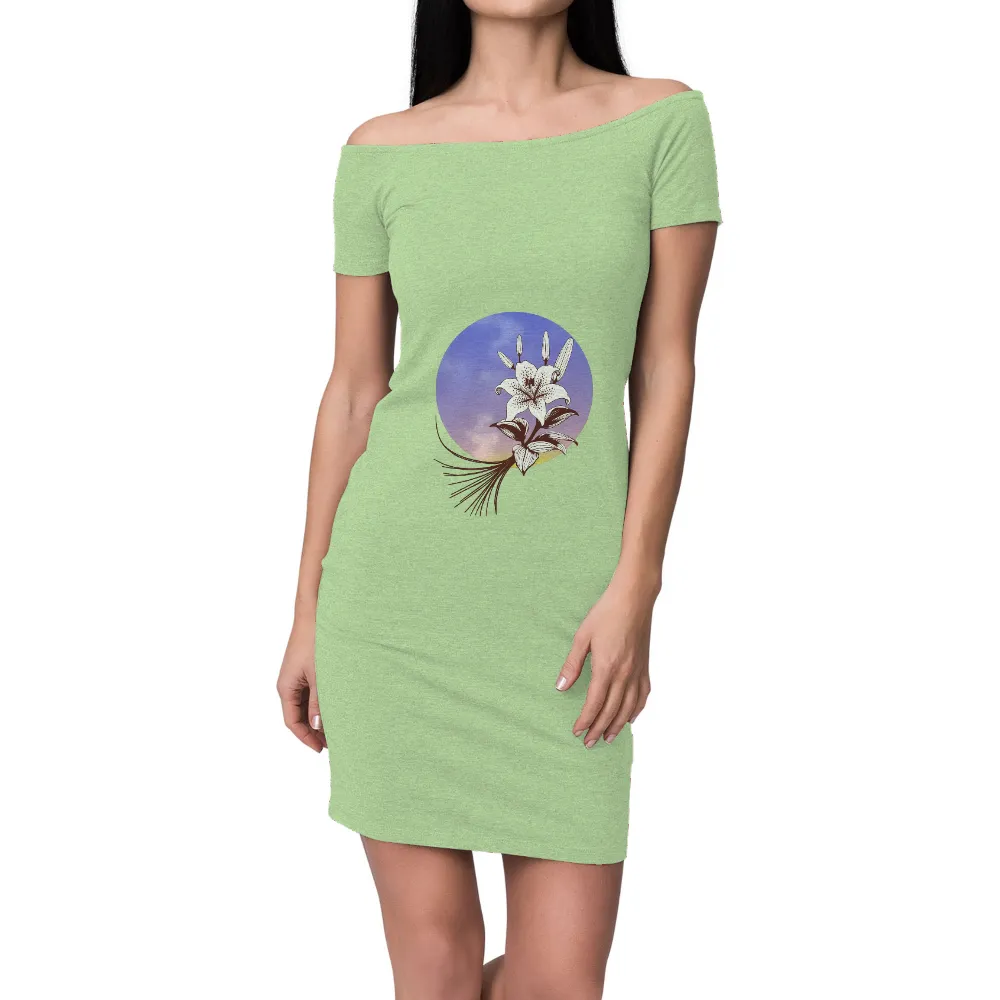 T-Shirts Design: Lily in Bloom - Nature's Elegance|Lily in full bloom