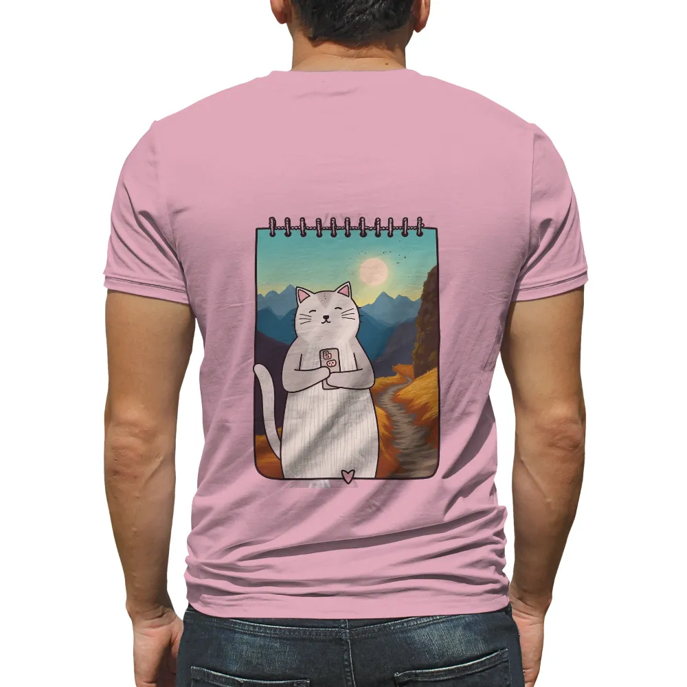 Customized Tee Shirts: Whiskers' Journey with His Notebook|cat t shirt 2022