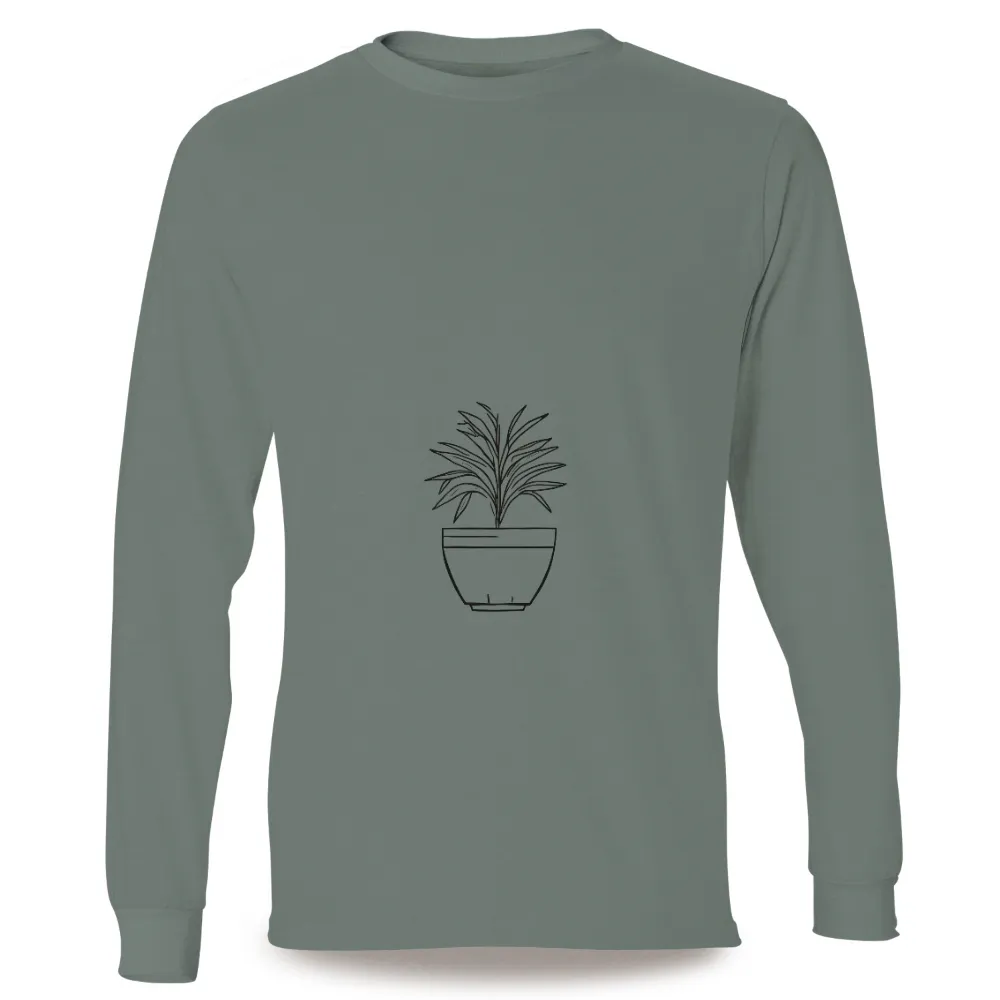 Nature's Resilience: Potted Plant T-Shirts Design|simplicity tee shirt pattern