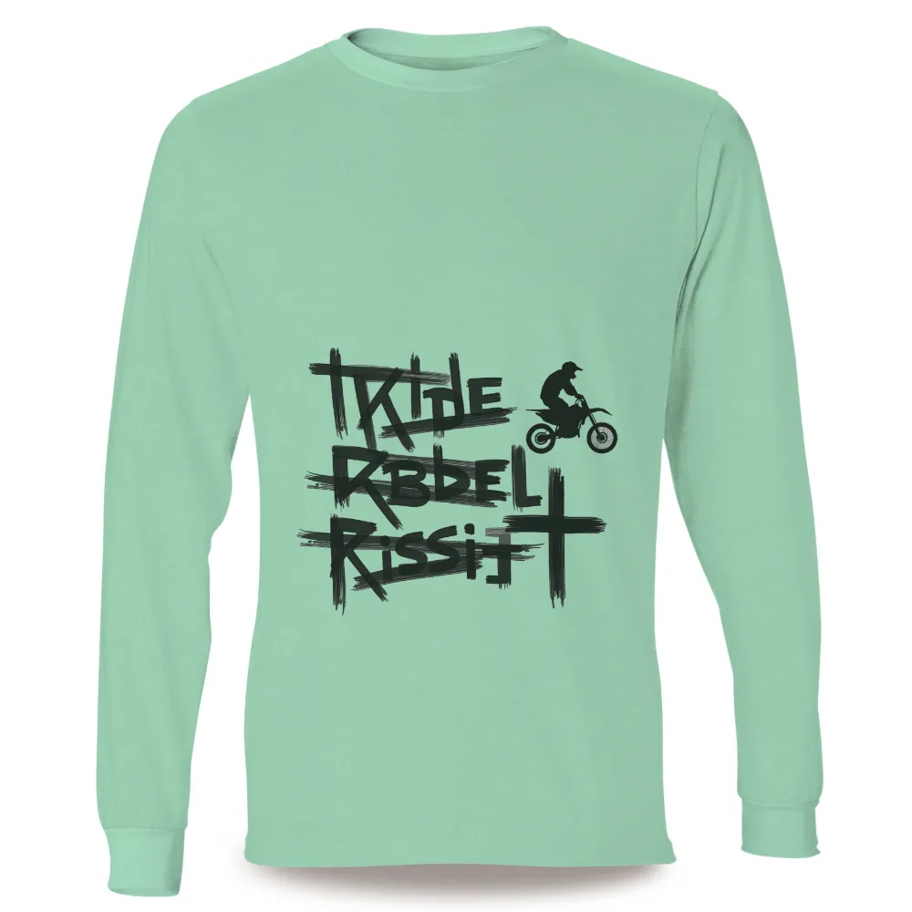 T-Shirts Custom: Ride Rebel Rise - Motocross Adventure|Motocross rider silhouette