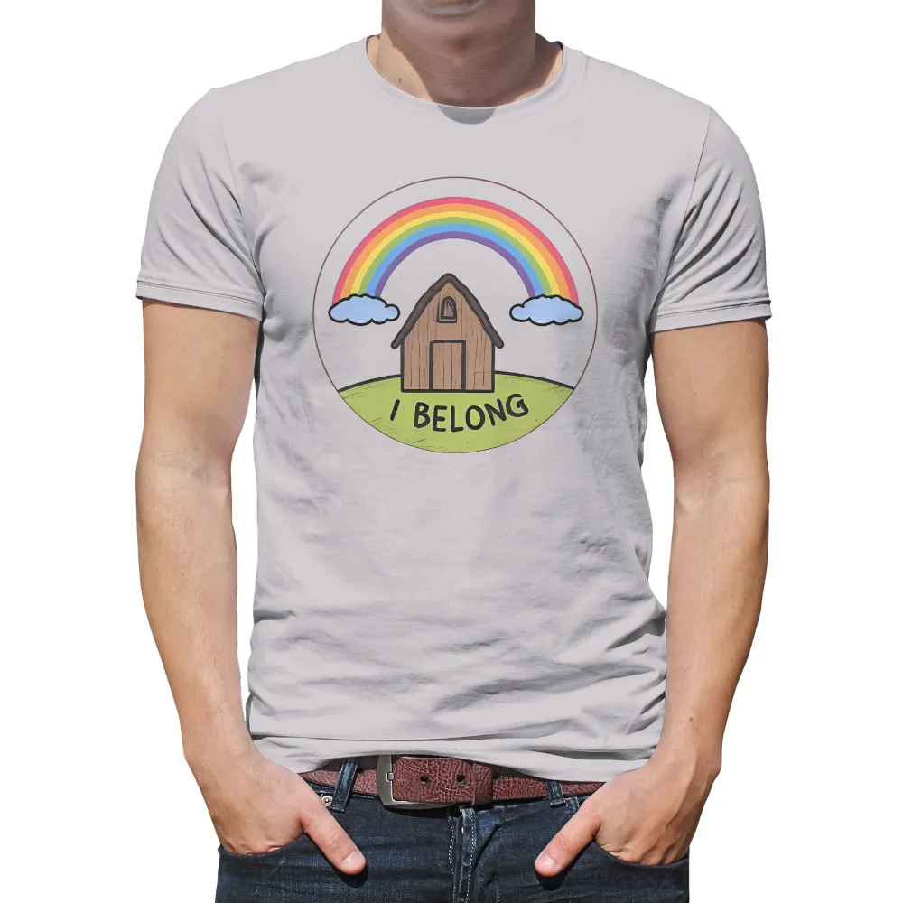 TShirt Printing: Embrace Belonging with Rainbow House Design|rainbow tie dye on black shirt