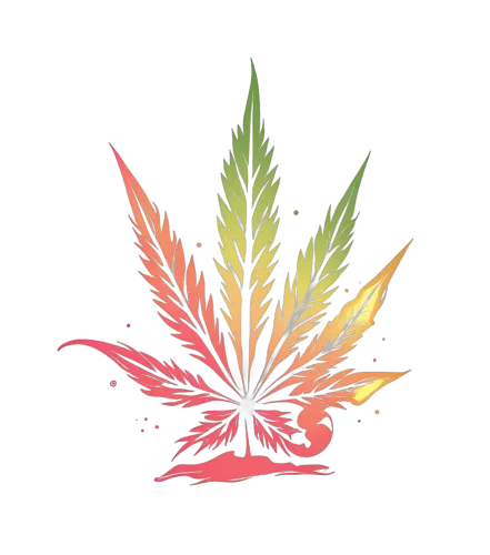 T-Shirts Design: Vibrant Cannabis Leaf - Artistic Expression of Life Moments