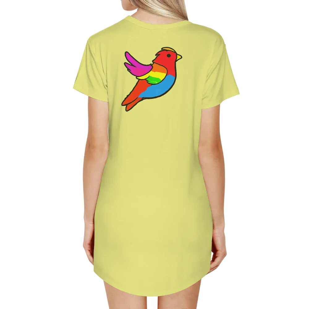 Rainbow Bird: A Symbol of Unity and Diversity | TShirt Printing|mens rainbow fringe shirt